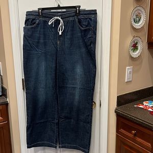 Lane Bryant pull on wide leg jeans.